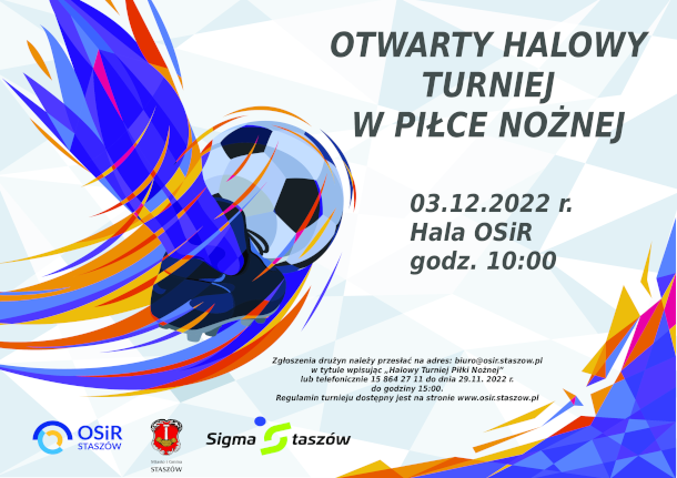 Otwarty Halowy Turniej w Piłce Nożnej - Hala OSiR, godz. 10:00